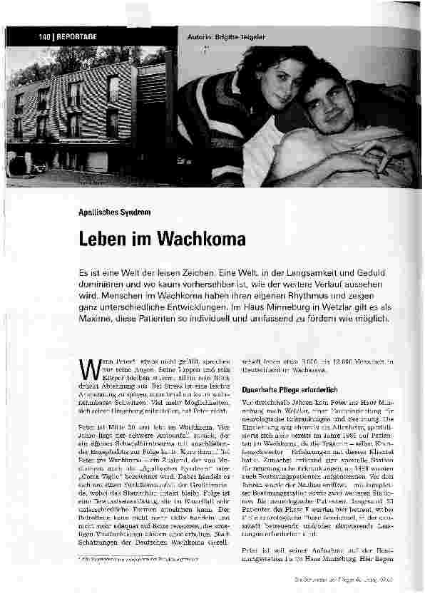 Vorschauseite 1: Leben im Wachkoma