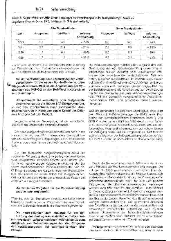 Vorschauseite 2: Konsequenzen der Neuregelungen zum Grundsatz der Beitragssatzstabilität im Krankenhausbereich