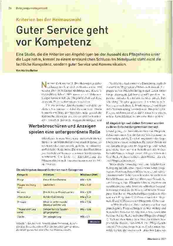Vorschauseite 1: Guter Service geht vor Kompetenz