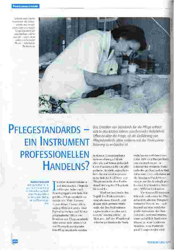 Vorschauseite 1: Pflegestandards - ein Instrument professionellen Handelns?
