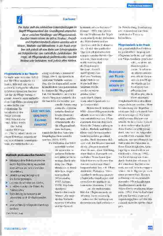 Vorschauseite 2: Pflegestandards - ein Instrument professionellen Handelns?
