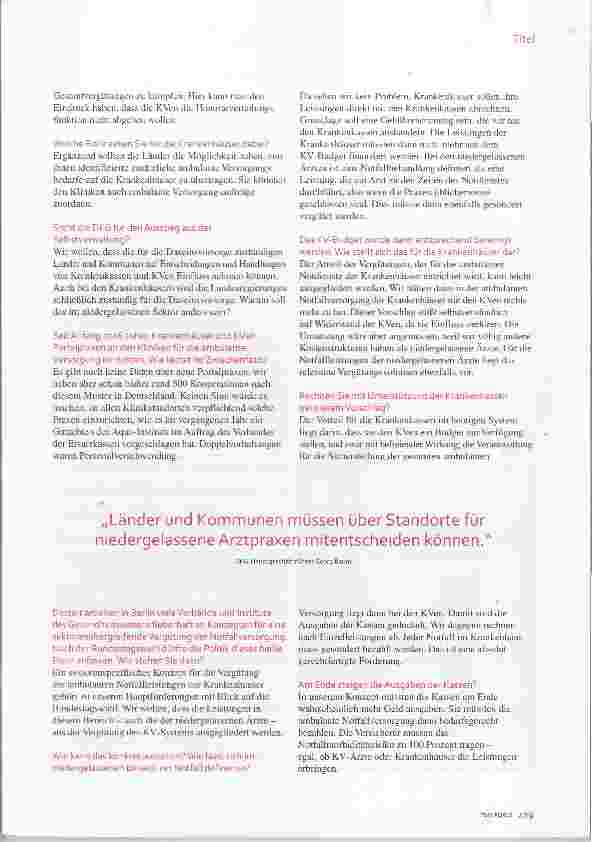 Vorschauseite 2: Interview zur Position der DKG „Kassenkonzept ist Chaoskonzept