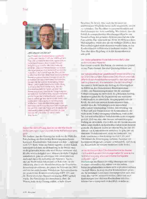 Vorschauseite 3: Interview zur Position der DKG „Kassenkonzept ist Chaoskonzept