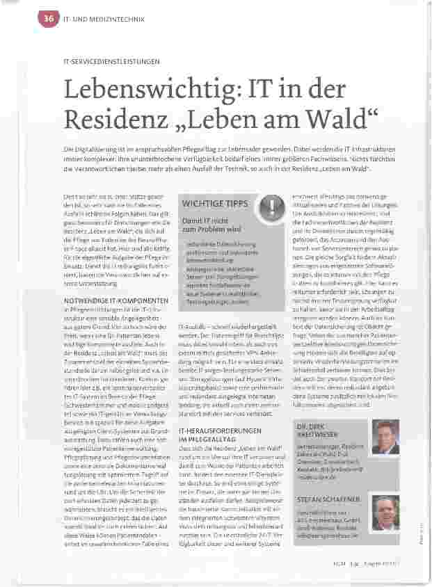 Vorschauseite 1: Lebenswichtig: IT in der Residenz „Leben am Wald“