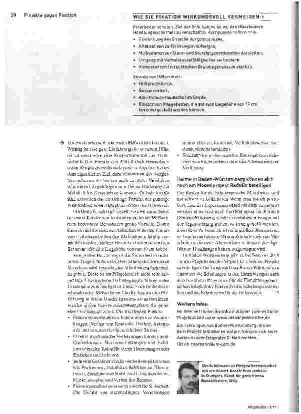 Vorschauseite 3: Modeilprojekt Redufix - Mitarbeiter schulen-Fixationen vermeiden