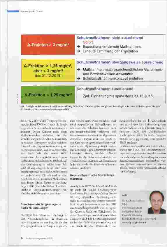 Vorschauseite 3: Aktuelle Grenzwertregelungen für Stäube