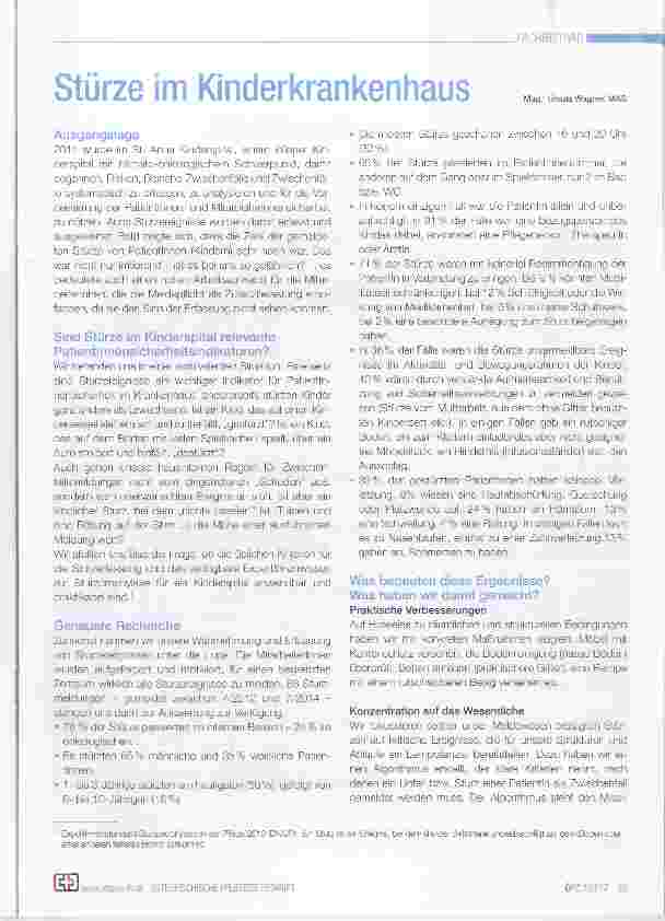 Vorschauseite 1: Stürze im Kinderkrankenhaus