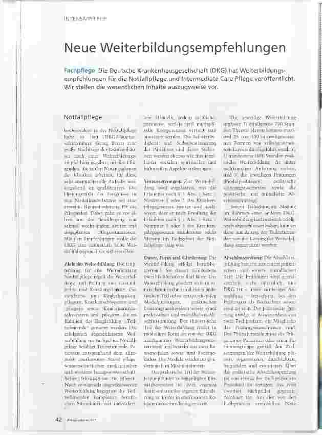 Vorschauseite 1: Neue Weiterbildungsempfehlungen