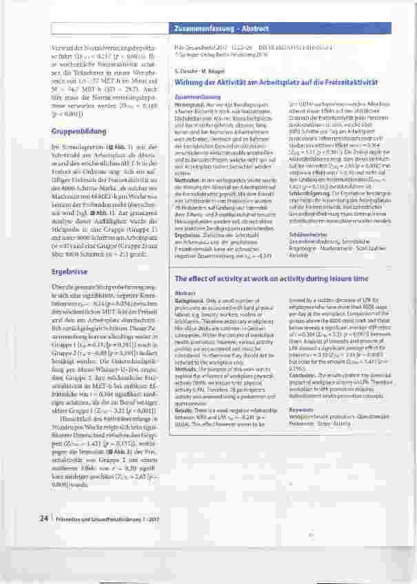 Vorschauseite 3: Wirkung der Aktivität am Arbeitsplatz auf die Freizeitaktivität