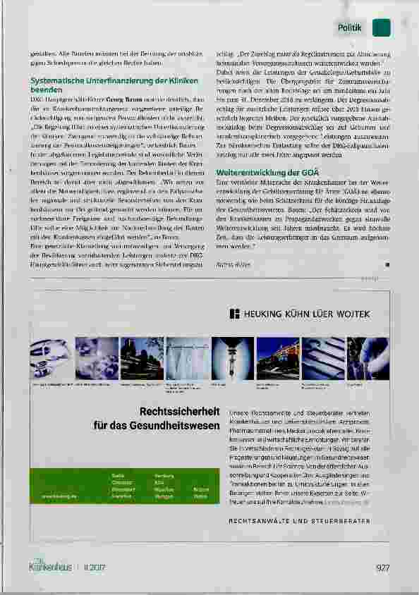 Vorschauseite 3: Patientenwohl und Daseinsvorsorge stärken