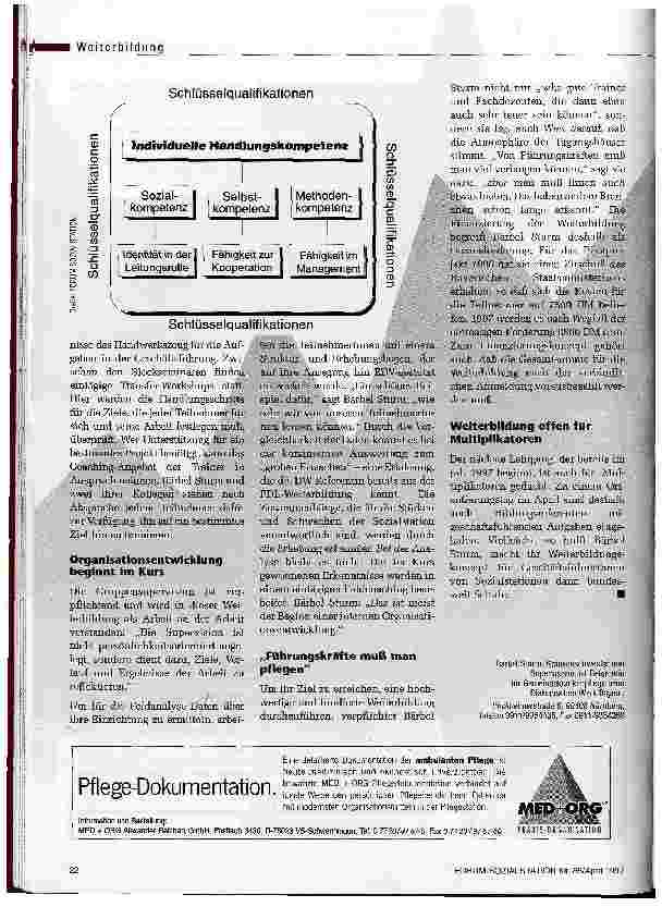Vorschauseite 3: Mit voller Kraft ins Management FORUM-Gespräch zur Weiterbildung der Geschäftsführer von Sozialstationen