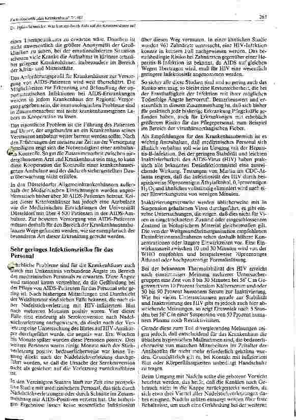 Vorschauseite 2: Was kommt durch Aids auf die Krankenhäuser zu?