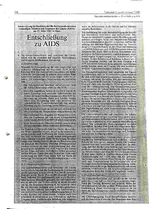 Vorschauseite 5: Was kommt durch Aids auf die Krankenhäuser zu?