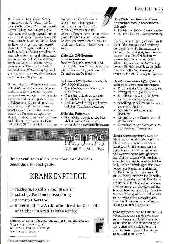 Vorschauseite 2: Was sollte das Krankenhaus mit Mc Donalds gemeinsam haben?