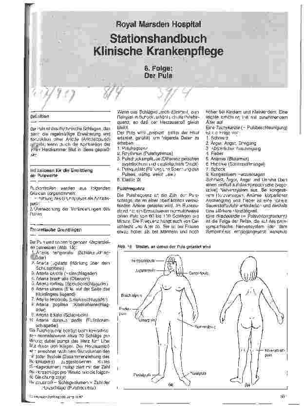 Vorschauseite 1: Stationshandbuch Klinische Krankenpflege 6. Folge: Der Puls