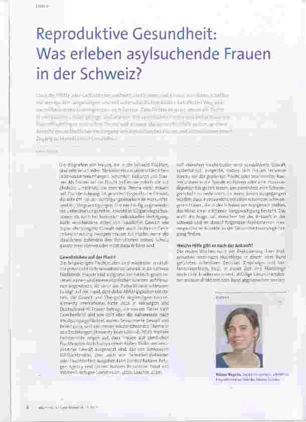 Vorschauseite 1: Reproduktive Gesundheit: Was erleben asylsuchende Frauen in der Schweiz?