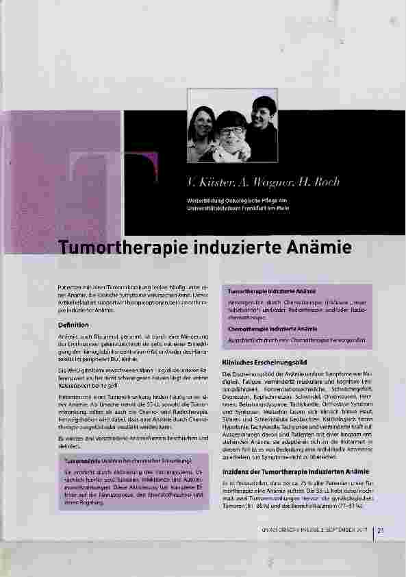 Vorschauseite 1: Tumortherapie induzierte Anämie