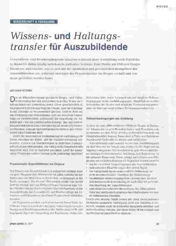 Vorschauseite 1: Wissensund Haltungstransfer für Auszubildende