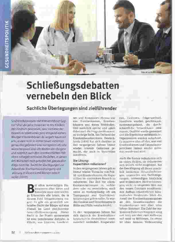 Vorschauseite 1: Schließungsdebatten vernebeln den Blick