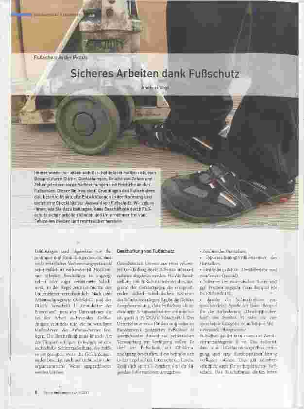 Vorschauseite 1: Sicheres Arbeiten dank Fußschutz