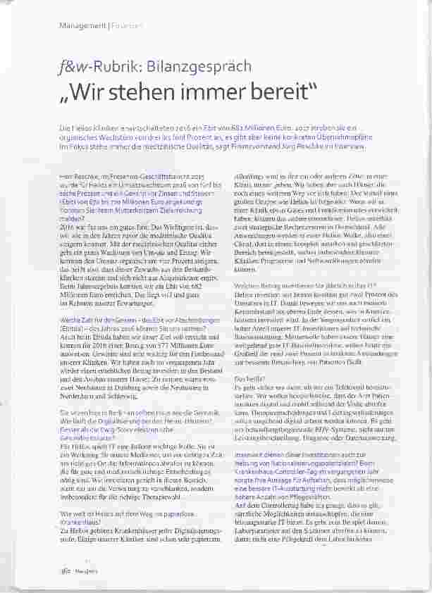 Vorschauseite 1: „Wir stehen imnner bereit