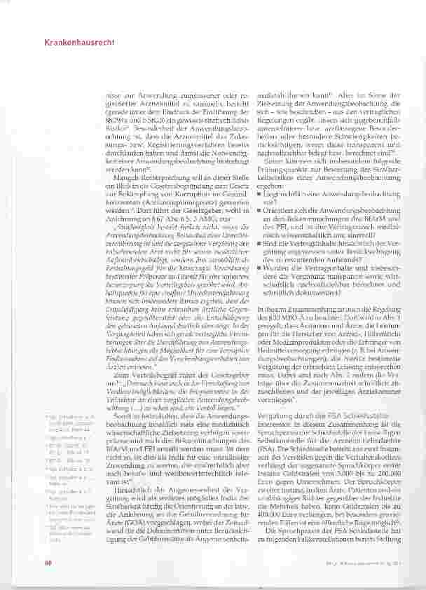 Vorschauseite 3: Verträge zu Anwendungsbeobachtungen prüfen im Lichte der §§ 299a und b StGB