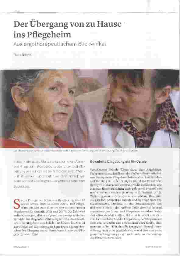 Vorschauseite 1: Der Übergang von zu Hause ins Pflegeheim
