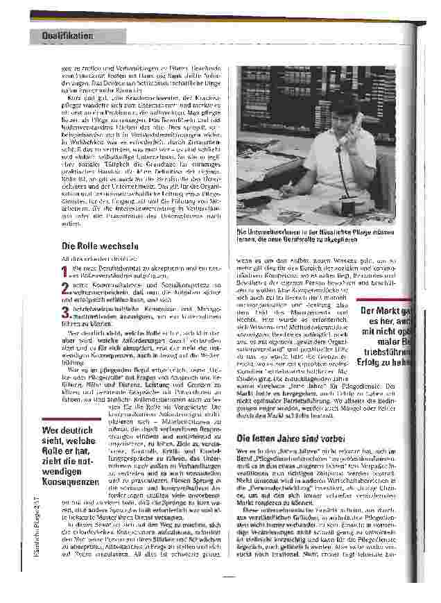 Vorschauseite 2: Wer zu spät qualifiziert - den bestraft der Markt Managementbildung in ambulanten Pflegediensten