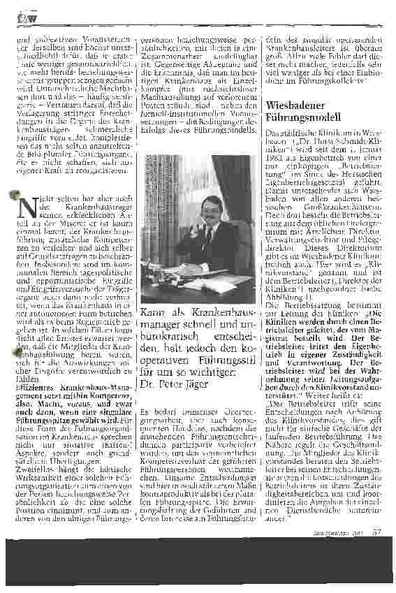 Vorschauseite 2: Singuläre Führungsspitze oberhalb des Direktoriums als Erfolgsmodell im Großkrankenhaus