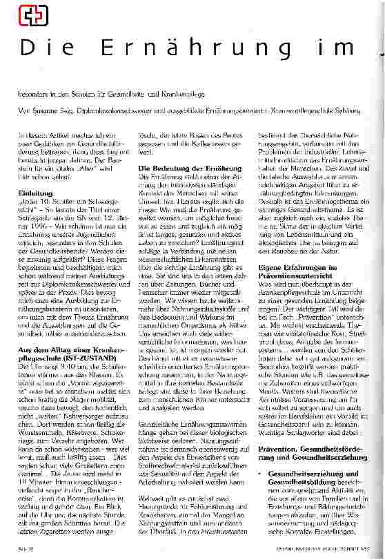 Vorschauseite 1: Die Ernährung im Jugendalter