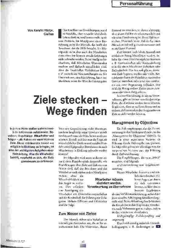 Vorschauseite 1: Ziele stecken - Wege finden
