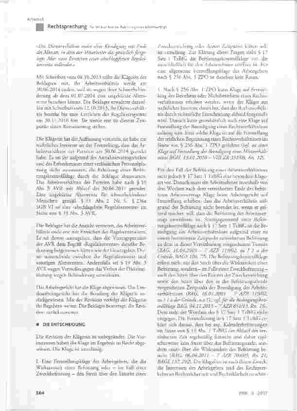 Vorschauseite 2: Zur Wirksamkeit der Befristung eines Arbeitsvertrags
