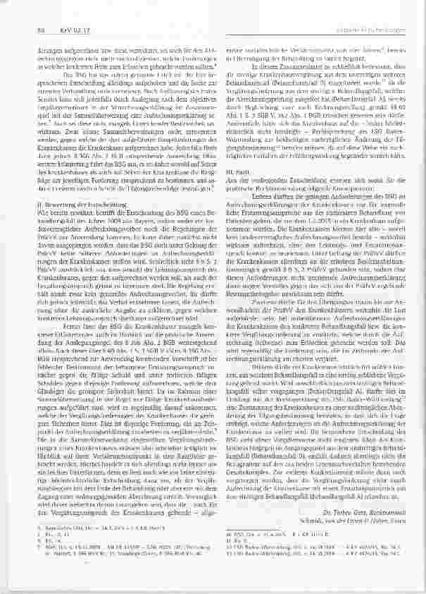 Vorschauseite 4: Krankenhausvergütung Zu den Anforderungen an die Bestimmtheit von Aufrechnungserklärungen der Krankenkassen