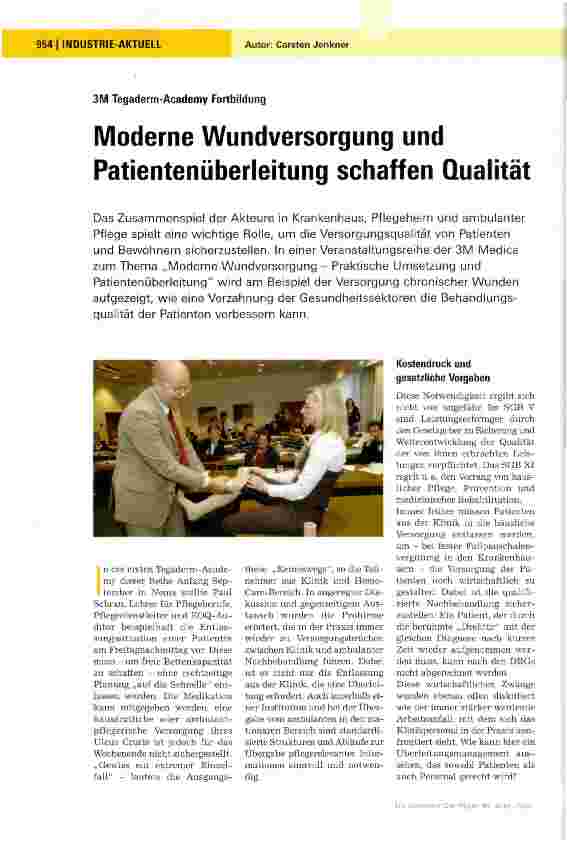 Vorschauseite 1: Moderne Wundversorgung und Patientenüberleitung schaffen Qualität