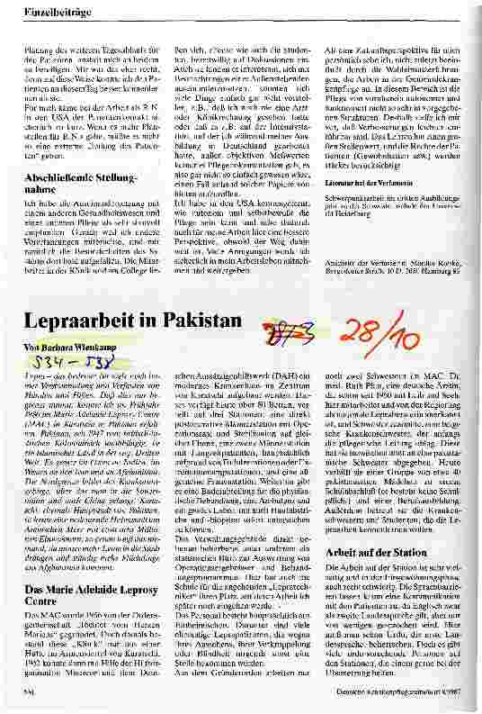 Vorschauseite 1: Lepraarbeit in Pakistan