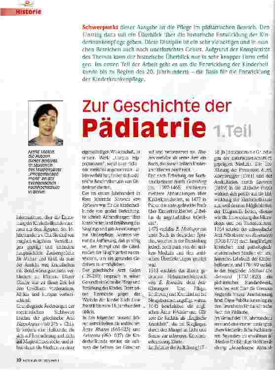 Vorschauseite 1: Zur Geschichte der Pädiatrie 1. Teil