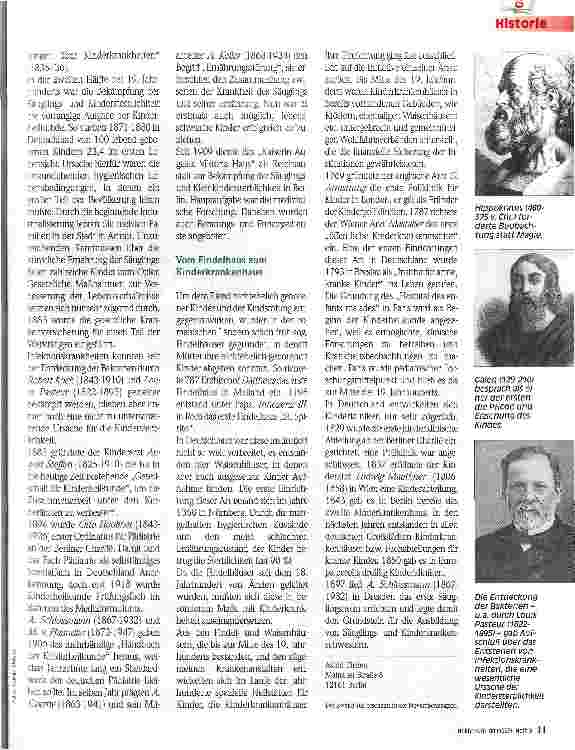 Vorschauseite 2: Zur Geschichte der Pädiatrie 1. Teil