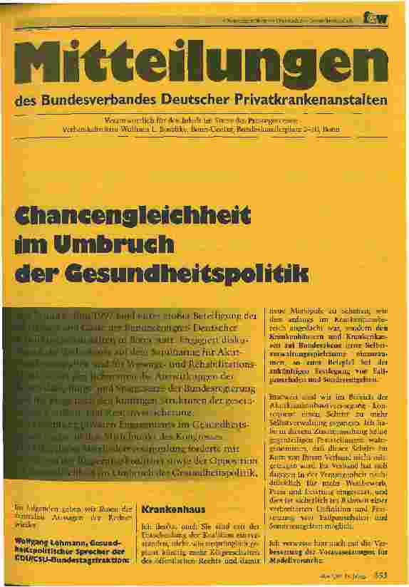 Vorschauseite 1: Chancengleichheit im Umbruch der Gesundheitspolitik