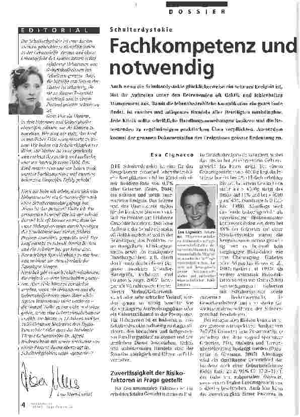 Vorschauseite 1: SchulterdystokieFachkompetenz und lückenlose Dokumentation notwendig