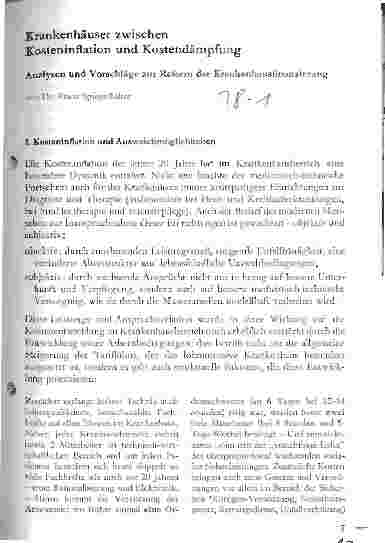 Vorschauseite 1: Krankenhäuser zwischen Kosteninflation und Kostendämpfung