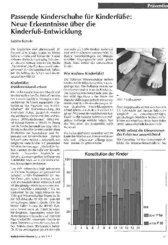 Vorschauseite 1: Passende Kinderschuhe für Kinderfüße: Neue Erkenntnisse über die Kinderfuß-Entwicklung