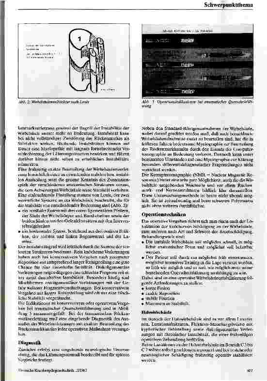 Vorschauseite 2: Operative Maßnahmen bei der Behandlung von Querschnittlähmungen