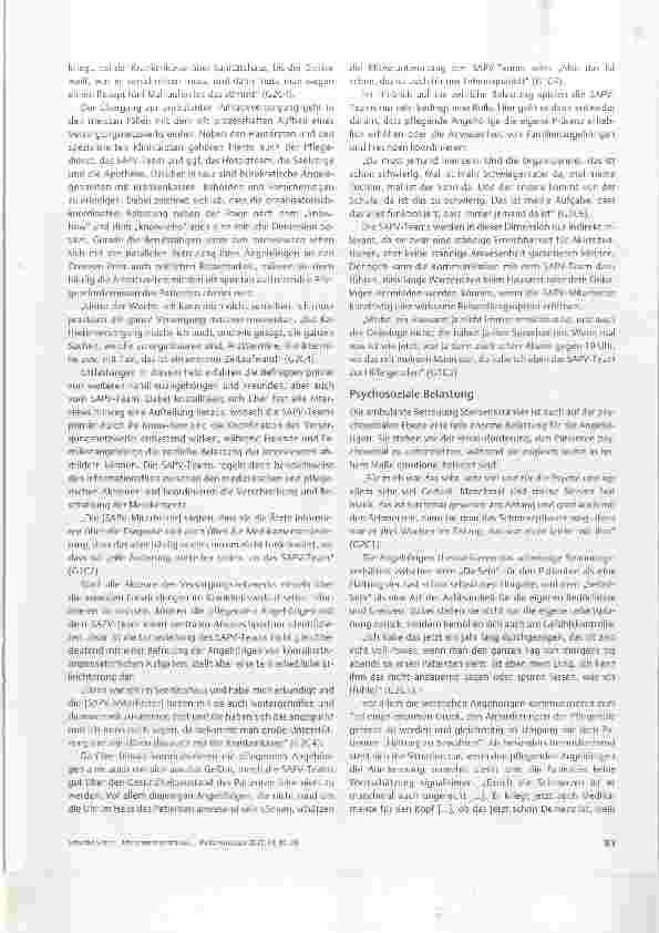 Vorschauseite 4: Pflegende Angehörige in der spezialisierten ambulanten Palliativversorgung