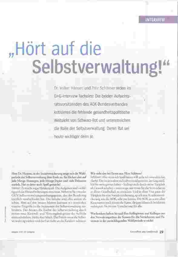 Vorschauseite 2: Hört auf die Selbstverwaltung!