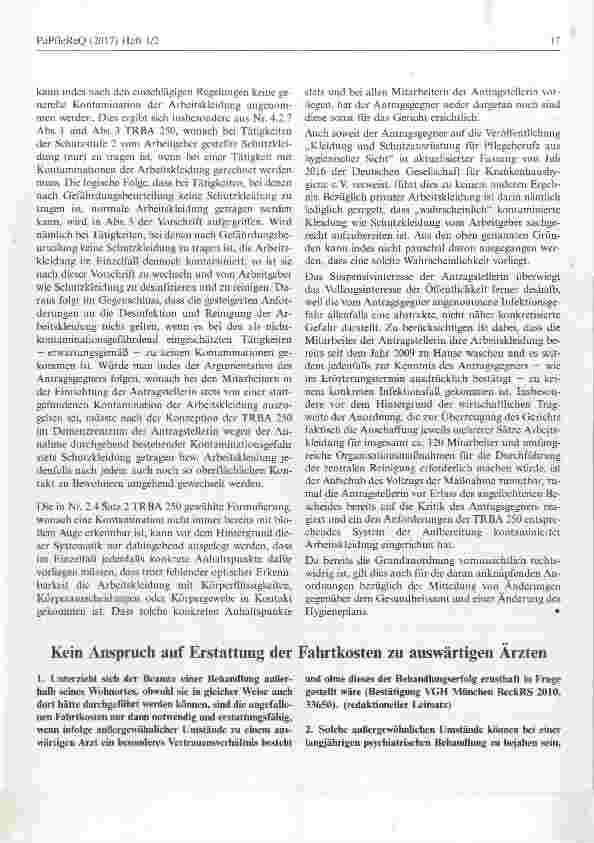 Vorschauseite 1: Kein Anspruch auf Erstattung der Fahrtkosten zu auswärtigen Ärzten