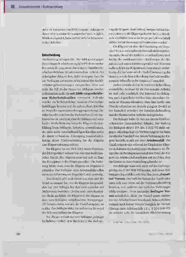 Vorschauseite 3: HCV-lnfektion einer Auszubildenden bei der Blutentnahme