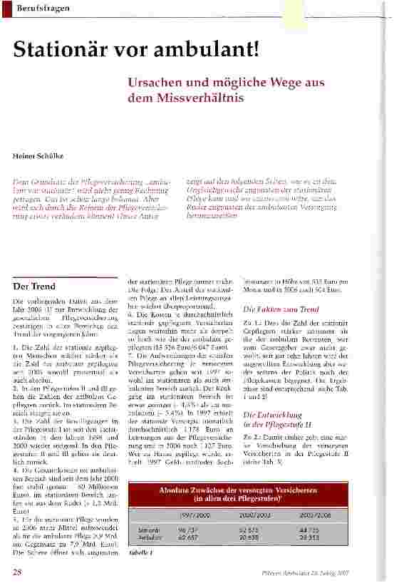 Vorschauseite 1: Stationär vor ambulant!