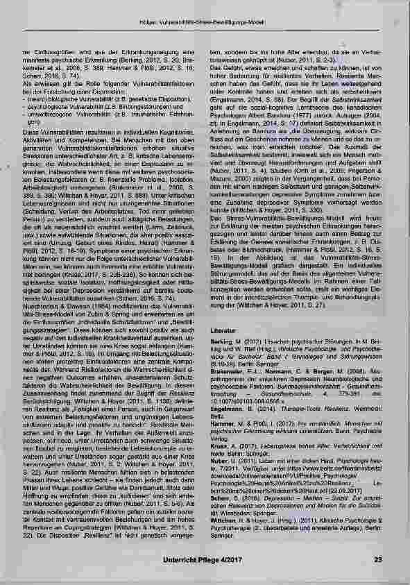 Vorschauseite 2: Das Vulnerabilitäts-Stress-Bewältigungs-Modell
