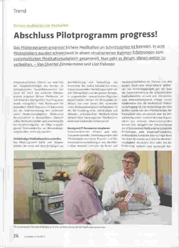 Vorschauseite 1: Abschluss Pilotprogramm progress!