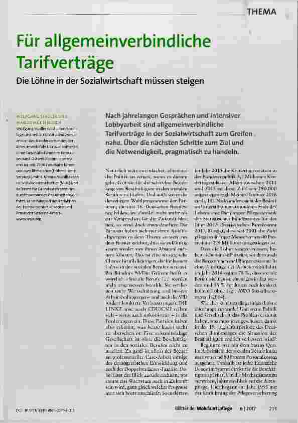 Vorschauseite 1: Für allgemeinverbindliche Tarifverträge